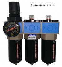 3 stage breathing air filter set with aluminium bowls