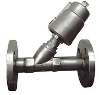 flanged angle seat piston valve